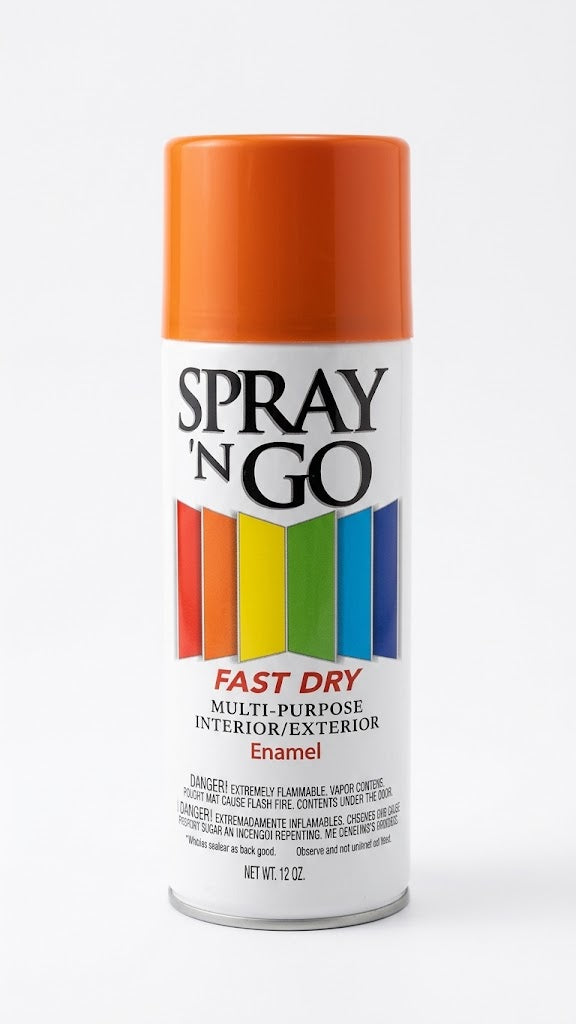 Spray N' Go - Orange Spray Paint (box of 6 cans)