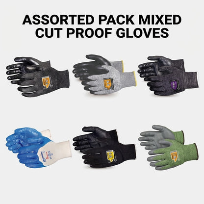 ASSORTED 6 PACK - Superior Gloves - Cut Proof/Cut Resistant